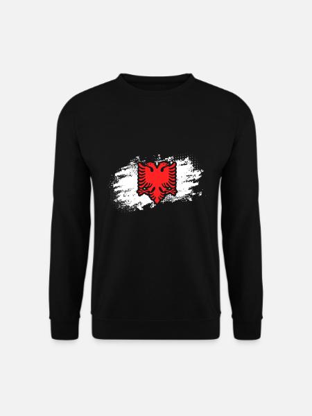 Vintage Double Headed Albanian Eagle For Albanian - Unisex Pullover - Schwarz
