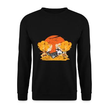 husky - Unisex Sweatshirt - black - Front - Alina (178cm) & Michal (187cm)
