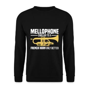 Mellophonist - Unisex Pullover - Schwarz - Vorne - Alina (178cm) & Michal (187cm)