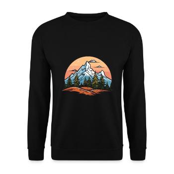 Mountains Landscape - Unisex Sweatshirt - black - Front - Alina (178cm) & Michal (187cm)