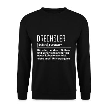 Drechsler Definition - Unisex Pullover - Schwarz - Vorne - Alina (178cm) & Michal (187cm)