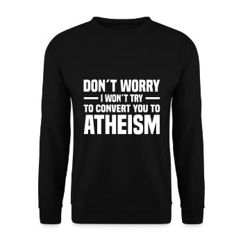Atheismus Skeptiker Atheisten Atheist Wissenschaft - Unisex Pullover - Schwarz - Vorne - Alina (178cm) & Michal (187cm)
