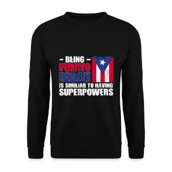 Puerto Rico Flagge | Puerto Ricaner Geschenkideen - Unisex Pullover - Schwarz - Vorne - Alina (178cm) & Michal (187cm)