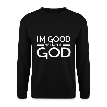 Atheism Proverbs - Unisex Sweatshirt - black - Front - Alina (178cm) & Michal (187cm)