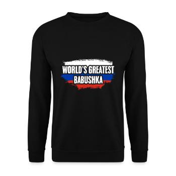 Russian Flag Awesome World's Greatest Babushka A - Unisex Sweatshirt - black - Front - Alina (178cm) & Michal (187cm)