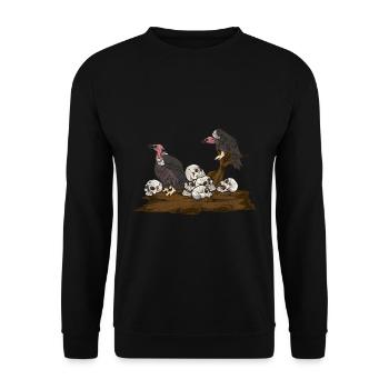 Crâne Oiseaux de proie Oiseau de proie Vautour cadeau - Sweat-shirt Unisexe - noir - Devant - Alina (178cm) & Michal (187cm)