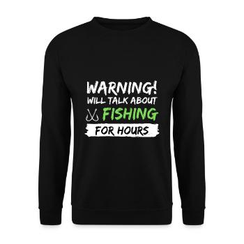 fishing fish rod gift idea fishing saying - Unisex Sweatshirt - black - Front - Alina (178cm) & Michal (187cm)