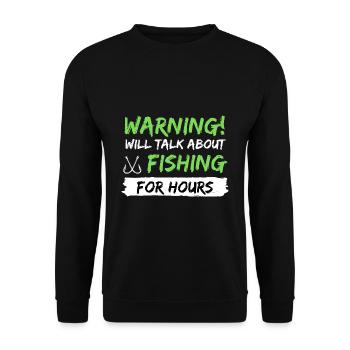fishing fish rod gift idea fishing saying - Unisex Sweatshirt - black - Front - Alina (178cm) & Michal (187cm)