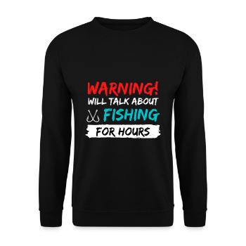 fishing fish rod gift idea fishing saying - Unisex Sweatshirt - black - Front - Alina (178cm) & Michal (187cm)