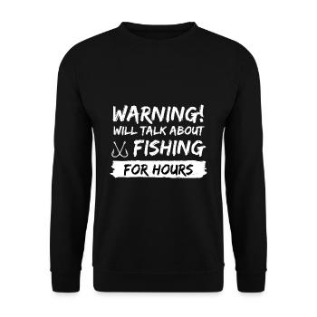 fishing fish rod gift idea fishing saying - Unisex Sweatshirt - black - Front - Alina (178cm) & Michal (187cm)