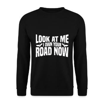 Kanadischer Kranich - Unisex Pullover - Schwarz - Vorne - Alina (178cm) & Michal (187cm)