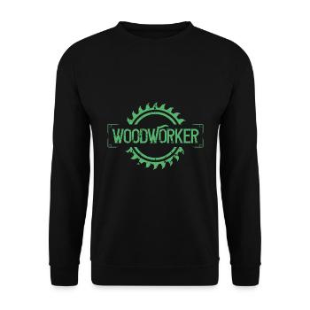 Bester Holzarbeiter Waldarbeiter Holzfäller - Unisex Pullover - Schwarz - Vorne - Alina (178cm) & Michal (187cm)