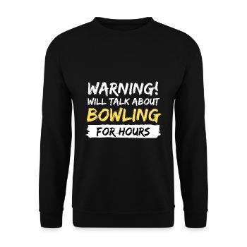 bowling strike pin gift idea saying - Unisex Sweatshirt - black - Front - Alina (178cm) & Michal (187cm)