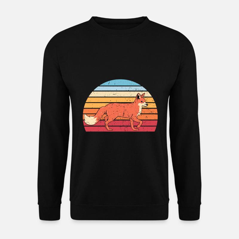 Retro Fuchs - Unisex Pullover - Schwarz