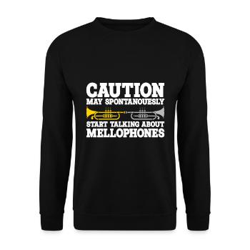 Mellophon Musikinstrument | Blaskapelle Geschenke - Unisex Pullover - Schwarz - Vorne - Alina (178cm) & Michal (187cm)