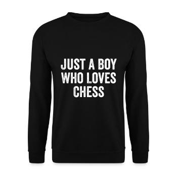Juste un garçon qui aime le joueur d’échecs - Sweat-shirt Unisexe - noir - Devant - Alina (178cm) & Michal (187cm)