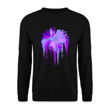 Fleur pourpre - Sweat-shirt Unisexe - noir - Devant - Alina (178cm) & Michal (187cm)