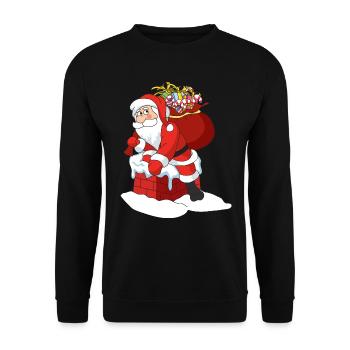 Weihnachtsmann - Unisex Pullover - Schwarz - Vorne - Alina (178cm) & Michal (187cm)
