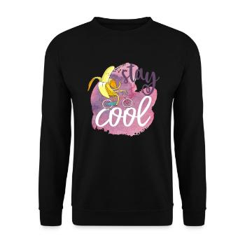 Reste cool: Chill Banana - Personnage de dessin animé - Sweat-shirt Unisexe - noir - Devant - Alina (178cm) & Michal (187cm)