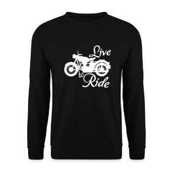 Live to ride - bikelife - Motorradfahrer - Unisex Pullover - Schwarz - Vorne - Alina (178cm) & Michal (187cm)