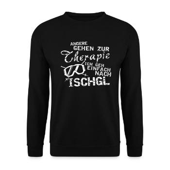 Others go to therapy I go to Ischgl - Unisex Sweatshirt - black - Front - Alina (178cm) & Michal (187cm)