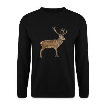 red deer - Unisex Sweatshirt - black - Front - Alina (178cm) & Michal (187cm)
