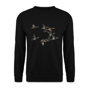duck band flying - Unisex Sweatshirt - black - Front - Alina (178cm) & Michal (187cm)