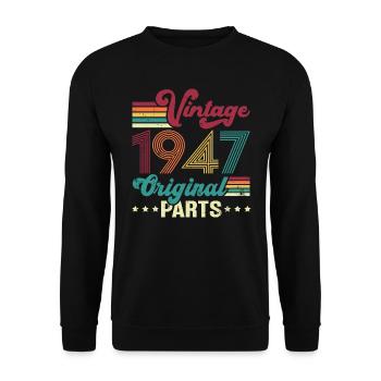 Vintage 1947 Original, Cadeau D'anniversaire - Sweat-shirt Unisexe - noir - Devant - Alina (178cm) & Michal (187cm)