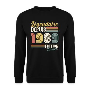 Légendaire Depuis 1989 - Sweat-shirt Unisexe - noir - Devant - Alina (178cm) & Michal (187cm)