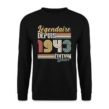 Légendaire Depuis 1943 - Sweat-shirt Unisexe - noir - Devant - Alina (178cm) & Michal (187cm)
