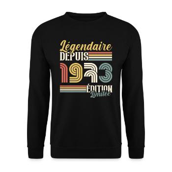Légendaire Depuis 1973 - Sweat-shirt Unisexe - noir - Devant - Alina (178cm) & Michal (187cm)