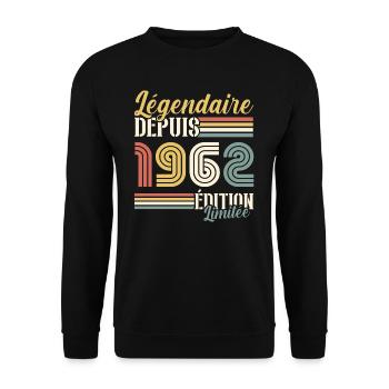 Légendaire Depuis 1962 - Sweat-shirt Unisexe - noir - Devant - Alina (178cm) & Michal (187cm)