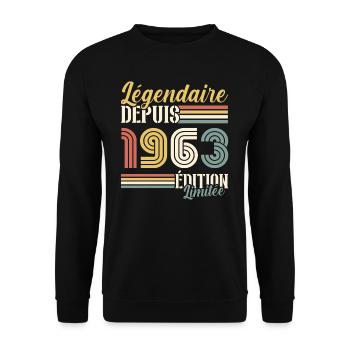 Légendaire Depuis 1963 - Sweat-shirt Unisexe - noir - Devant - Alina (178cm) & Michal (187cm)