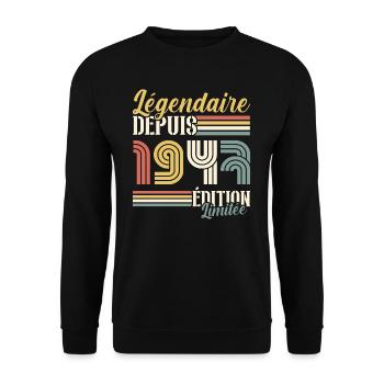 Légendaire Depuis 1947 - Sweat-shirt Unisexe - noir - Devant - Alina (178cm) & Michal (187cm)