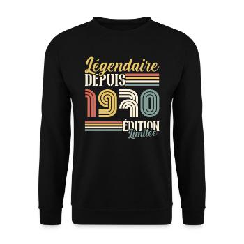 Légendaire Depuis 1970 - Sweat-shirt Unisexe - noir - Devant - Alina (178cm) & Michal (187cm)