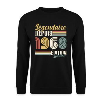 Légendaire Depuis 1968 - Sweat-shirt Unisexe - noir - Devant - Alina (178cm) & Michal (187cm)