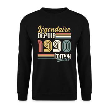 Légendaire Depuis 1990 - Sweat-shirt Unisexe - noir - Devant - Alina (178cm) & Michal (187cm)