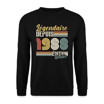 Légendaire Depuis 1988 - Sweat-shirt Unisexe - noir - Devant - Alina (178cm) & Michal (187cm)
