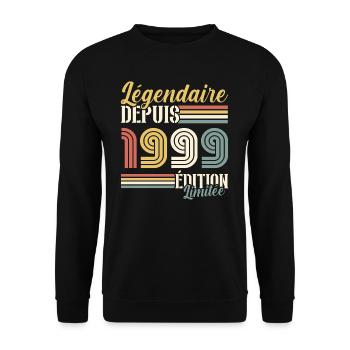 Légendaire Depuis 1999 - Sweat-shirt Unisexe - noir - Devant - Alina (178cm) & Michal (187cm)