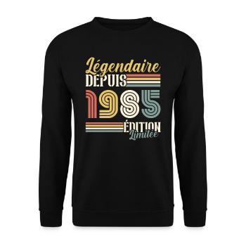 Légendaire Depuis 1985 - Sweat-shirt Unisexe - noir - Devant - Alina (178cm) & Michal (187cm)
