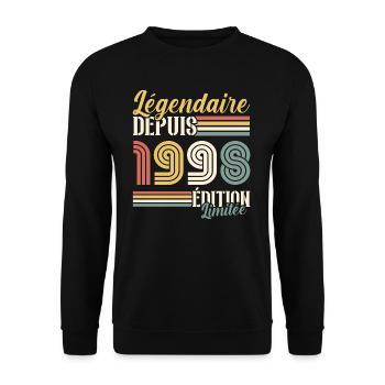 Légendaire Depuis 1998 - Sweat-shirt Unisexe - noir - Devant - Alina (178cm) & Michal (187cm)