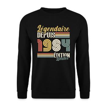 Légendaire Depuis 1984 - Sweat-shirt Unisexe - noir - Devant - Alina (178cm) & Michal (187cm)