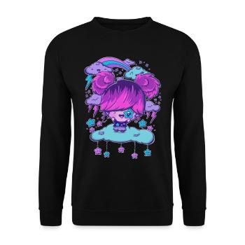 Rock star bubble head girl - Unisex Sweatshirt - black - Front - Alina (178cm) & Michal (187cm)