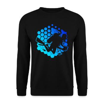 Scuba Diver Diver Free Dive Damen Scuba Tauchen - Unisex Pullover - Schwarz - Vorne - Alina (178cm) & Michal (187cm)