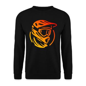 Herren Damen Mountainbike MTB Radfahrer Radfahren - Unisex Pullover - Schwarz - Vorne - Alina (178cm) & Michal (187cm)