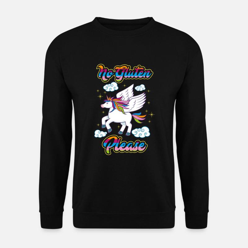 Not Gluten Please - Einhorn Ernährung Gesundheit - Unisex Pullover - Schwarz
