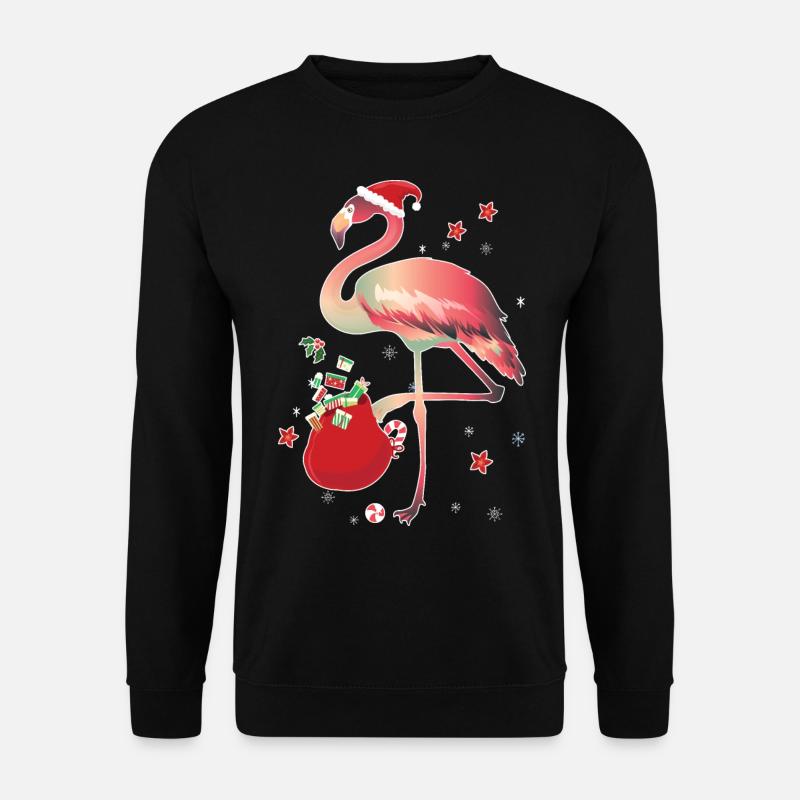 Ugly Christmas Flamingo Weihnachten - Unisex Pullover - Schwarz