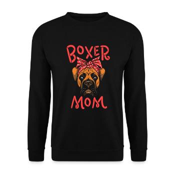 Boxer Mum Mother Dog Dog Lover Gift - Unisex Sweatshirt - black - Front - Alina (178cm) & Michal (187cm)