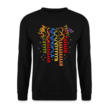 Konfetti Karneval Luftschlangen Fasching Kostüm - Unisex Pullover - Schwarz - Vorne - Alina (178cm) & Michal (187cm)