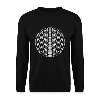 Flower of life in white girlfriend gift idea - Unisex Sweatshirt - black - Front - Alina (178cm) & Michal (187cm)